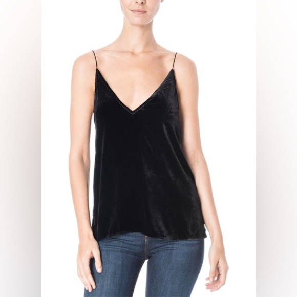 NEW CAMI NYC  Black Velvet Camisole tank top  Size Medium new with tags - Picture 1 of 7